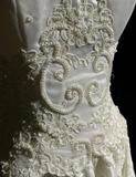 Vintage Wedding Dress 1950s 1940s Ball Gown V Neck Lace White Long Wedding Dresses Bridal Gowns Brides Gown HZ1121