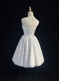 Cute Ball Gown Scoop White Tulle Short Mini Formal 8th Grade Homecoming Dresses Summer Middle School Hoco Dress Homecoming Outfits HZ1121