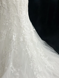 Vintage Wedding Dress 1950s 1940s Mermaid Scoop Lace White Long Wedding Dresses Bridal Gowns Brides Gown HZ1121