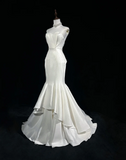 Vintage Wedding Dress 1950s 1940s Mermaid Sweetheart Satin White Long Wedding Dresses Bridal Gowns Brides Gown HZ1121