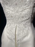 Retro Wedding Dress 1950s 1940s Ball Gown Strapless Satin Lace White Long Wedding Dresses Bridal Gowns Brides Gown HZ1121