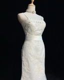 Vintage Wedding Dress 1970s Mermaid Spaghetti Straps Lace Long Wedding Dresses Bridal Gowns Elegant Brides Gown HZ1121
