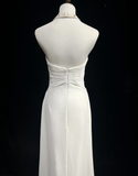 Vintage Wedding Dress 1970s A line Halter Chiffon White Long Wedding Dresses Bridal Gowns Elegant Brides Gown HZ1121