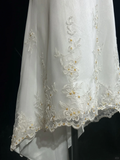 Vintage Wedding Dress 1970s High Low Strapless Lace White Long Wedding Dresses Bridal Gowns Elegant Brides Gown HZ1121
