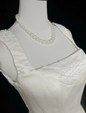Vintage Wedding Dress 1970s Mermaid Square Neck Satin White Long Wedding Dresses Bridal Gowns Elegant Brides Gown HZ1121