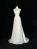Retro Wedding Dress 1950s 1940s A Line One Shoulder Chiffon White Long Wedding Dresses Bridal Gowns Brides Gown HZ1121