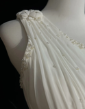 Retro Wedding Dress 1950s 1940s A Line One Shoulder Chiffon White Long Wedding Dresses Bridal Gowns Brides Gown HZ1121