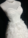 Vintage Wedding Dress 1970s Ball Gown Spaghetti Straps Tulle White Long Wedding Dresses Bridal Gowns Elegant Brides Gown HZ1121