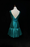 Cute Ball Gown V Neck Satin Short Mini Formal 8th Grade Homecoming Dresses Summer Middle School Hoco Dress Homecoming Outfits HZ1121