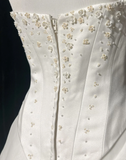 Vintage Wedding Dress 1970s Ball Gown Strapless Ivory Satin Wedding Dresses Bridal Gowns Elegant Brides Gown HZ1121