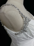 Retro Wedding Dress 1950s 1940s A Line Spaghetti Straps Chiffon White Long Wedding Dresses Bridal Gowns Brides Gown HZ1121