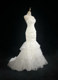 Retro Wedding Dress 1950s 1940s Mermaid Spaghetti Straps White Tulle Long Wedding Dresses Bridal Gowns Elegant Brides Gown HZ1121