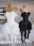 Cute A line Spaghetti Straps White Mini Short Formal 8th Grade Homecoming Dresses Summer Middle School Hoco Dress Homecoming Outfits HZ1121