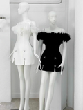Cute A line Off The Shoulder White Mini Short Formal 8th Grade Homecoming Dresses Summer Middle School Hoco Dress Homecoming Outfits HZ1121