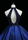 Cute Ball Gown High Neck Royal Blue Sleeveless Mini Short Formal 8th Grade Homecoming Dresses Summer Middle School Hoco Dress Homecoming Outfits HZ1121