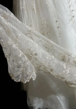 Classic Bridal Gown Ball Gown Square Neck Short Sleeves Tulle White Wedding Dresses Vintage Bridal Gowns HZ1121