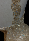 Pretty Ball Gown Sweetheart Gold Lace Short Formal 8th Grade Homecoming Dresses Summer Middle School Hoco Dress Homecoming Outfits HZ1121