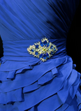 Pretty A line Spaghetti Straps Royal Blue Chiffon Short Formal 8th Grade Homecoming Dresses Summer Middle School Hoco Dress Homecoming Outfits HZ1121