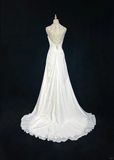 Vintage Bridal Gown 1960s A Line Jewel Neck Chiffon Long White Wedding Dresses Elegant Bridal Gowns HZ1121