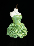 Vintage Ball Gown Sweetheart Taffeta Green Sleeveless Mini Short Formal 8th Grade Homecoming Dresses Summer Middle School Hoco Dress Homecoming Outfits HZ1121