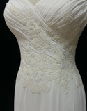 Vintage Mermaid Spaghetti Straps White Chiffon Appliques Long 1940s 1950s Wedding Dresses Elegant Bridal Gowns HZ1121