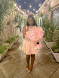 Cute A Line Spaghetti Straps Pink Lace Mini Short Formal 8th Grade Homecoming Dresses Summer Middle School Hoco Dress Homecoming Outfits HZ1121