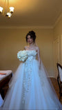 Princess Wedding Dress Ball Gown Strapless Tulle White Long Wedding Dresses Bridal Gowns Elegant Brides Gown HZ1121