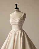Unique Wedding Dress Ball Gown Straps Neck Satin Long Wedding Dresses Bridal Gowns Elegant Brides Gown HZ1121