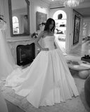 Classy Elegant Wedding Dress Ball Gown Strapless Satin Long Wedding Dresses Bridal Gowns HZ1121