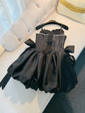 Fancy Short Hoco Dresses Ball Gown Spaghetti Straps Black Formal 8th Grade Homecoming Dresses Summer Middle School Homecoming Outfits HZ1121