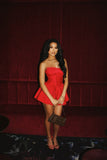 Pretty A line Strapless Red Formal 8th Grade Homecoming Dresses Summer Middle School Hoco Dress Homecoming Outfits HZ1121