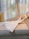 Cute A line Square Lace Short Homecoming Dress Summer Middle School Formal 8th Grade Hoco Dresses Summer Holiday Dress White Birthday Outfits HZ1121