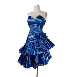 Vintage Sweetheart Sheath Royal Blue Satin Formal 8th Grade Homecoming Dresses Summer Middle School Hoco Dress Homecoming Outfits HZ1121