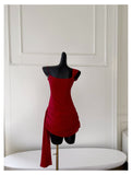 Fancy Short Hoco Dresses Sheath Spaghetti Straps Red Formal 8th Grade Homecoming Dresses Summer Middle School Homecoming Outfits HZ1121