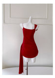 Fancy Short Hoco Dresses Sheath Spaghetti Straps Red Formal 8th Grade Homecoming Dresses Summer Middle School Homecoming Outfits HZ1121