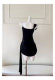 Fancy Short Hoco Dresses Sheath Spaghetti Straps Black Formal 8th Grade Homecoming Dresses Summer Middle School Homecoming Outfits HZ1121