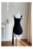 Fancy Short Hoco Dresses Sheath Spaghetti Straps Black Formal 8th Grade Homecoming Dresses Summer Middle School Homecoming Outfits HZ1121