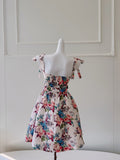 Cute A line Spaghetti Straps Floral Satin Short Homecoming Dress Summer Middle School Formal 8th Grade Hoco Dresses Summer Homecoming Outfits HZ1121