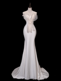 Timeless Bridal Gown Mermaid Strapless Satin Long White Wedding Dresses Elegant Bridal Gowns HZ1121