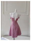 Cute A line Spaghetti Straps Floral Satin Short Pink Homecoming Dress Summer Middle School Formal 8th Grade Hoco Dresses Summer Homecoming Outfits HZ1121