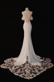 Timeless Bridal Gown Mermaid Off The Shoulder Satin Short Sleeves Wedding Dresses Elegant Bridal Gowns HZ1121