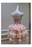 Cute Ball Gown Spaghetti Straps Pink Short Homecoming Dress Summer Middle School Formal 8th Grade Hoco Dresses Summer Homecoming Outfits HZ1121