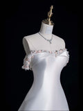 Timeless Bridal Dress Ball Gown Sweetheart Hand Made Flowers Satin White Wedding Dresses Elegant Bridal Gowns HZ1121