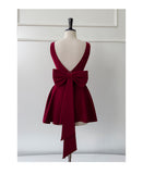 Cute A line Square Neck Short Burgundy Formal 8th Grade Homecoming Dresses Summer Middle School Hoco Dress Homecoming Outfits HZ1121