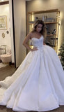 Princess Bridal Dress Ball Gown Sweetheart Sleeveless Satin White Lace Wedding Dresses Pretty Bridal Gowns HZ1121