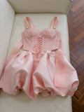 Cute A line Sweetheart Neck Short Pink Satin Formal 8th Grade Homecoming Dresses Summer Middle School Hoco Dress Homecoming Outfits HZ1121