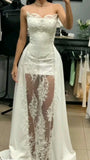 Princess Bridal Dress Sheath Sweetheart Sleeveless Lace White Wedding Dresses Pretty Bridal Gowns HZ1121