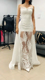 Princess Bridal Dress Sheath Sweetheart Sleeveless Lace White Wedding Dresses Pretty Bridal Gowns HZ1121