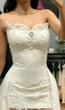 Princess Bridal Dress Sheath Sweetheart Sleeveless Lace White Wedding Dresses Pretty Bridal Gowns HZ1121