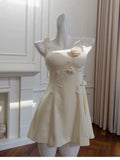 Cute A line Square Neck Short Satin Formal 8th Grade Homecoming Dresses Summer Middle School Hoco Dress Homecoming Outfits HZ1121